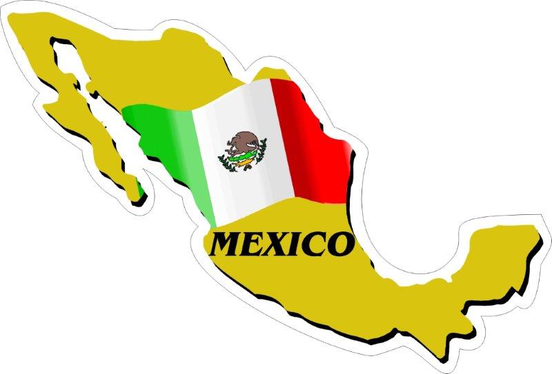 Mexico Map Flag Decal