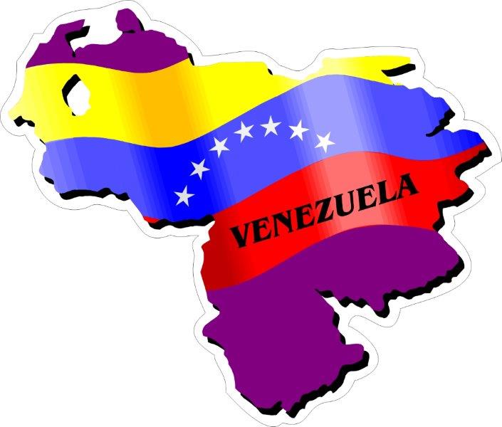 Venezuela Map Flag Decal